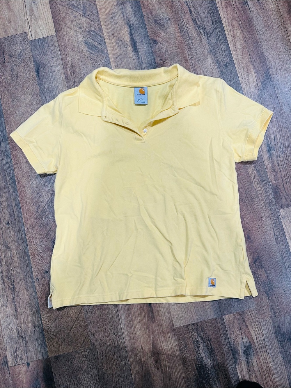 Carhartt Women’s Light Yellow Button-Down Polo